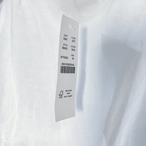 NEW!! J.CREW Women's White V-neck cotton voile top Medium - Picture 4 of 7